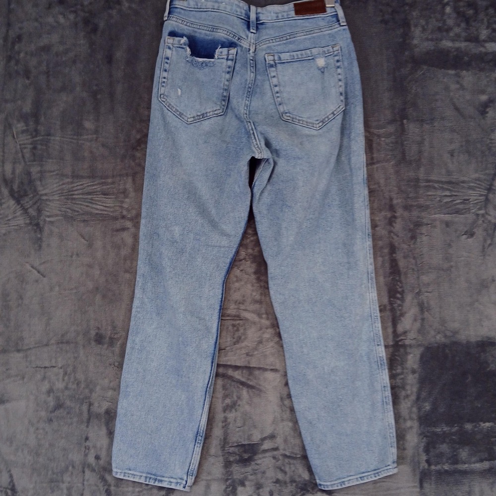 Hollister Jeans Womens 25x27 Light Wash Curvy High-Rise Mom Distressed Denim - Picture 7 of 10